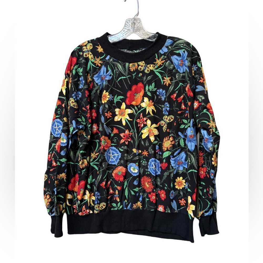 Vintage Floral Artsy Pullover Top Cottagecore Teacher Core XL